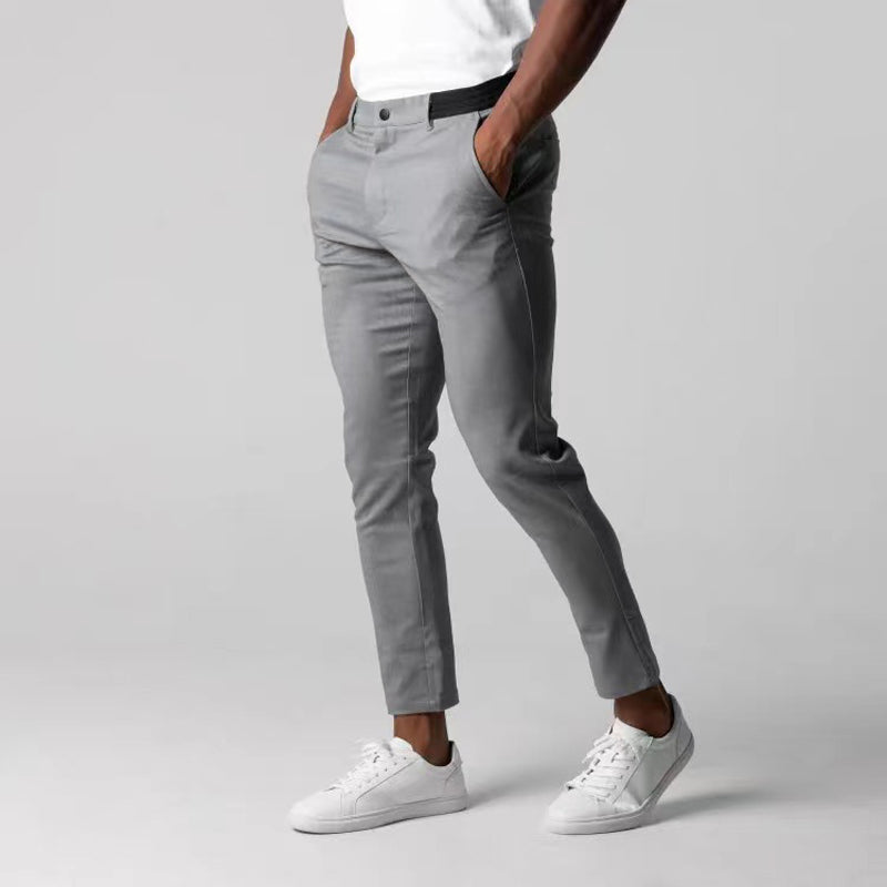 Omel - Men's trousers slim grey business