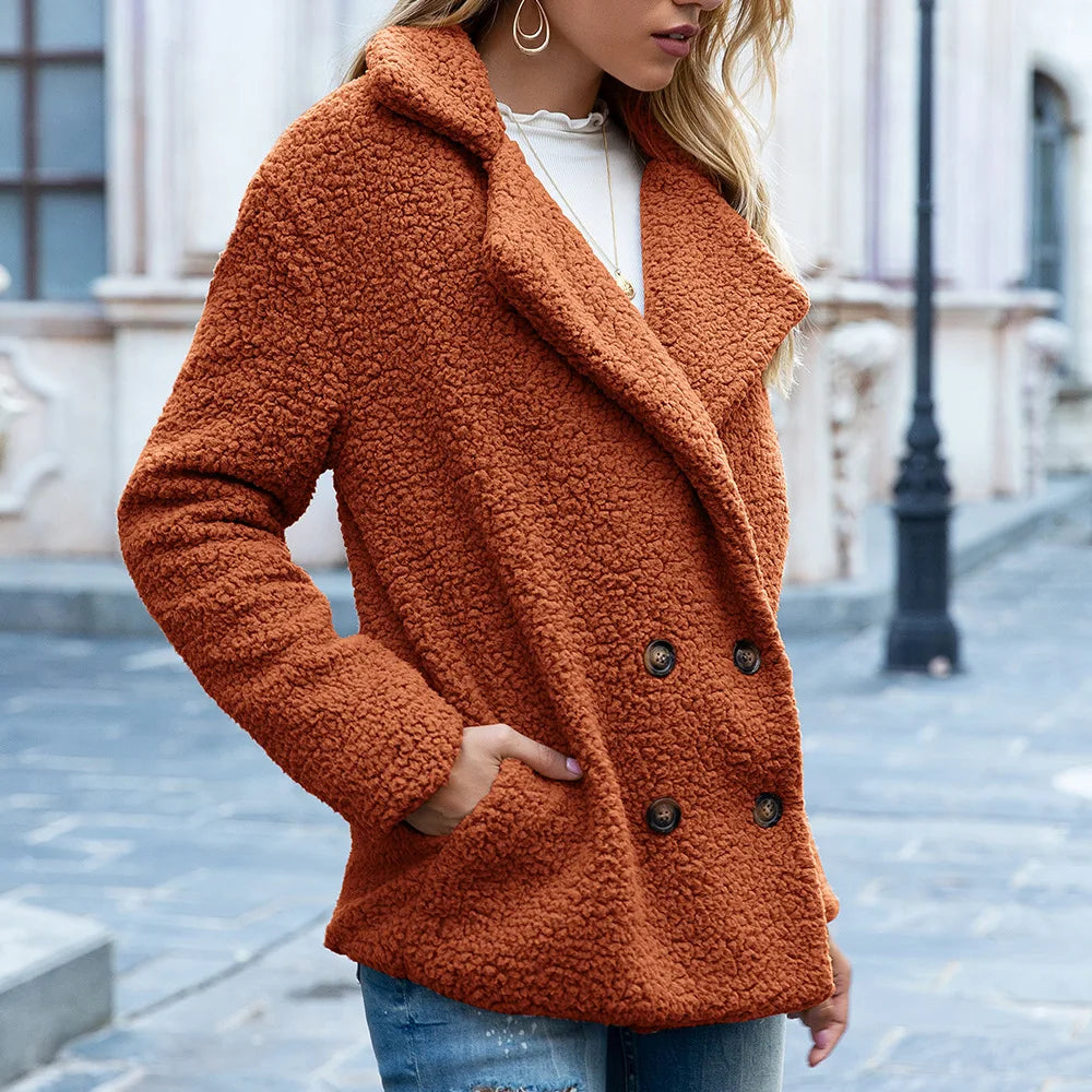 Women's casual sheepskin coat - Julieta