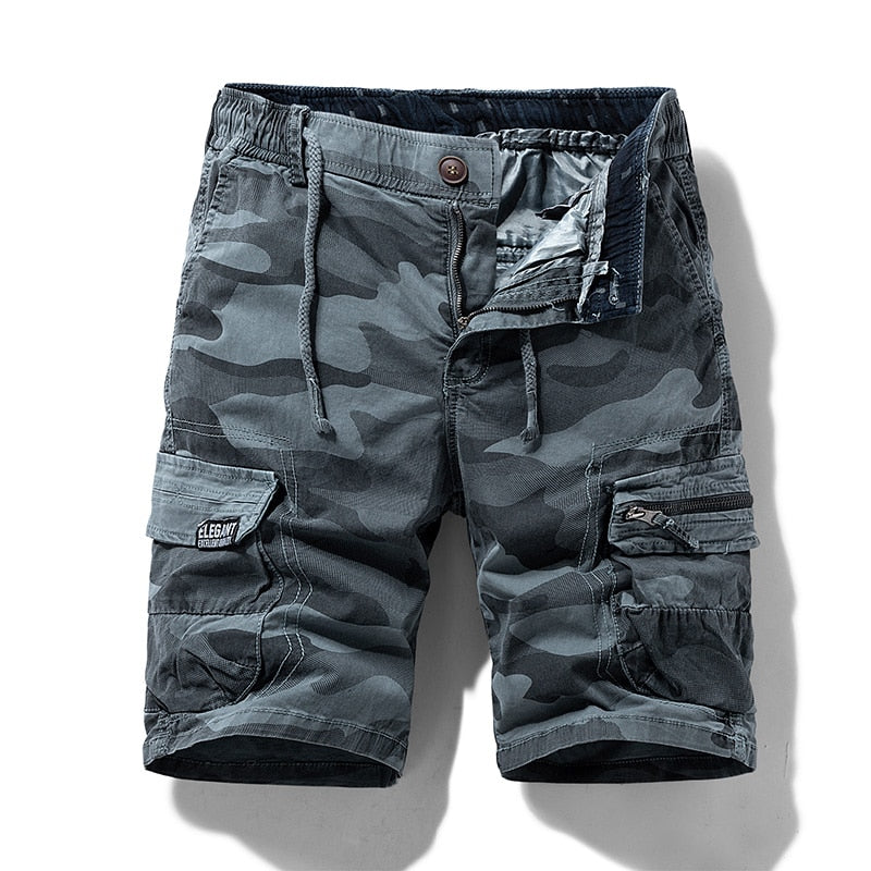 Men's Camo Cotton Cargo Shorts - Alessio