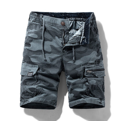 Men's Camo Cotton Cargo Shorts - Alessio