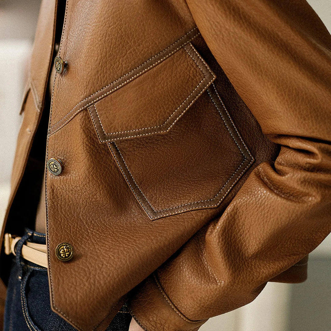 Elegant leather jacket - Silvana