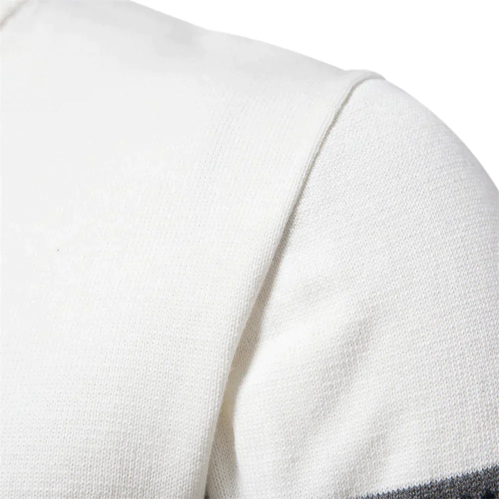 Knitted Jumper - Men - Nordic Pattern - Half Zip - Elias