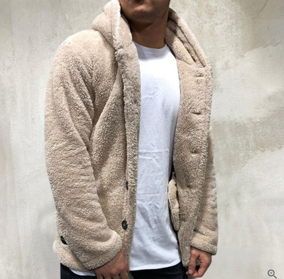 Warm fleece hoodie for men