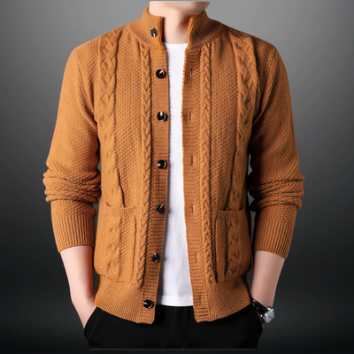Men's Button Up Cable Knit Cardigan - Toby