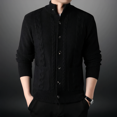 Men's Button Up Cable Knit Cardigan - Toby
