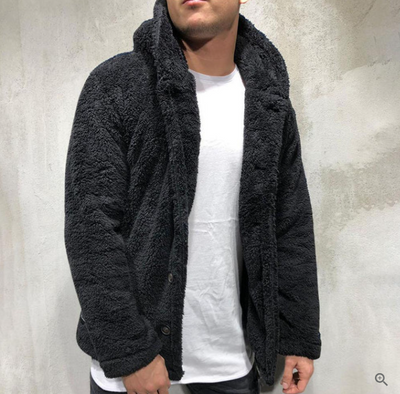 Warm fleece hoodie for men