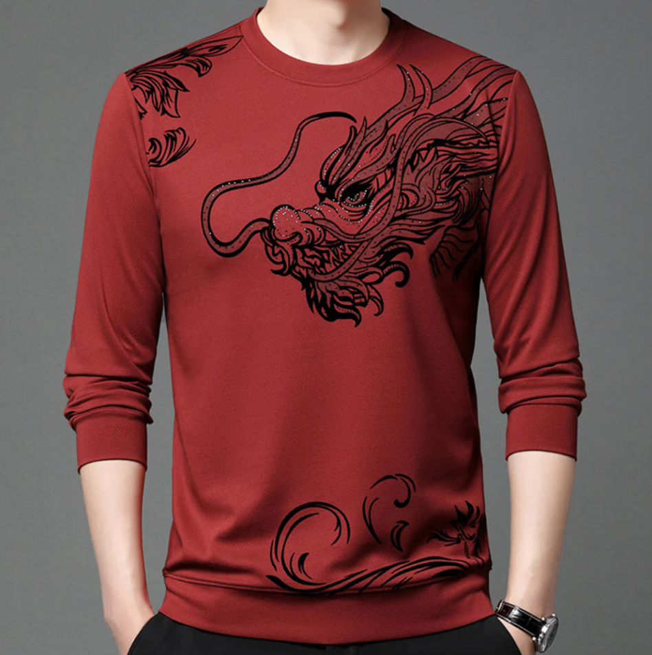 Comfortable men's sweatshirt with a round neckline