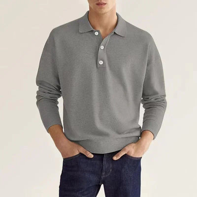 Classic long-sleeved polo shirt for men