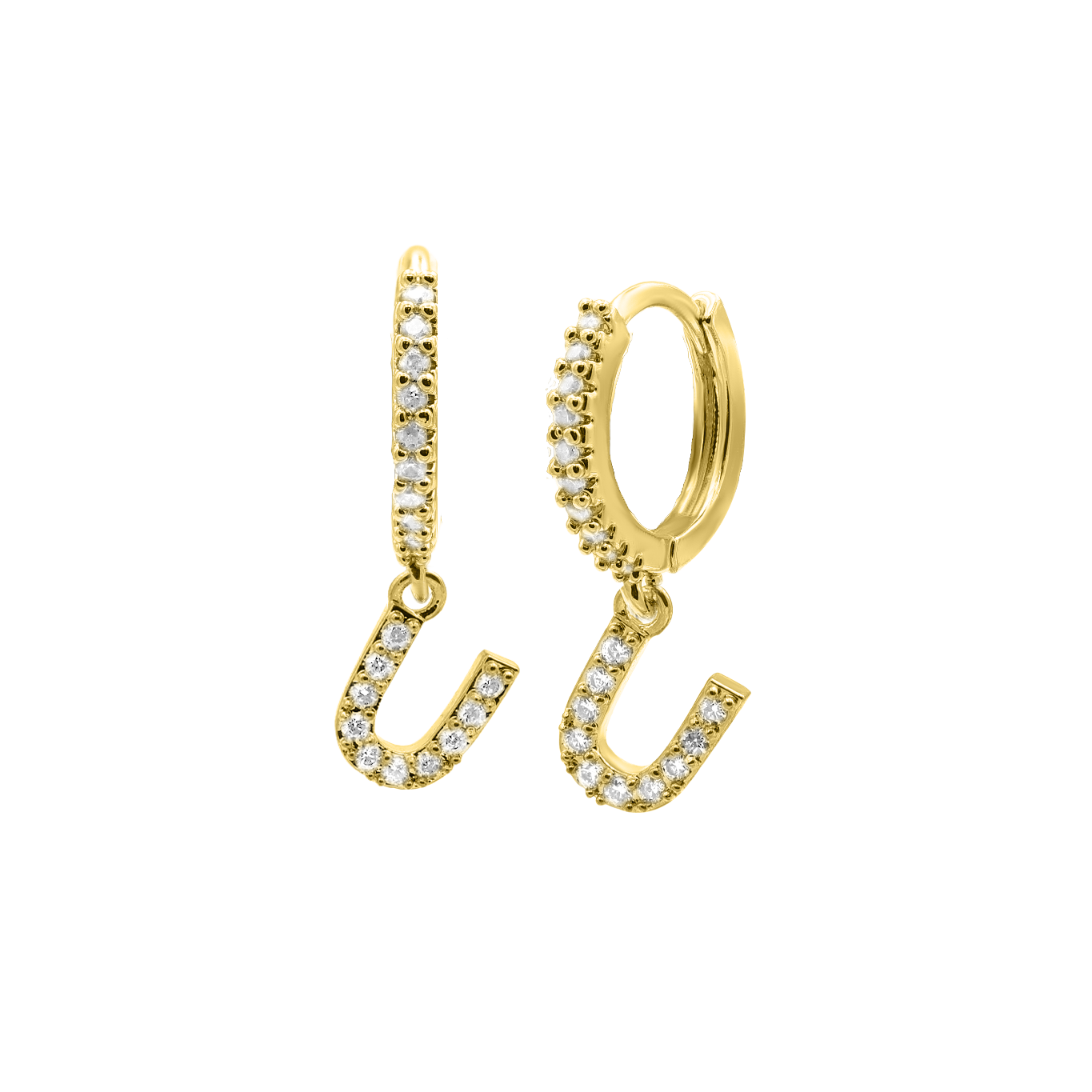 Shiny Letter earrings 18K gold-plated