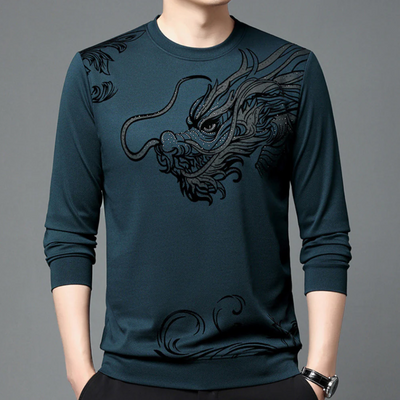 Comfortable men's sweatshirt with a round neckline