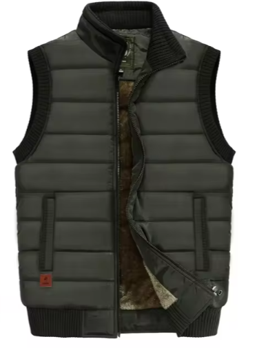 Warm outdoor gilet with lining for men