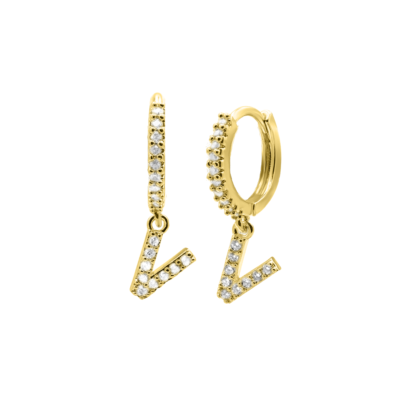 Shiny Letter earrings 18K gold-plated
