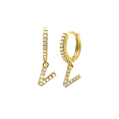 Shiny Letter earrings 18K gold-plated