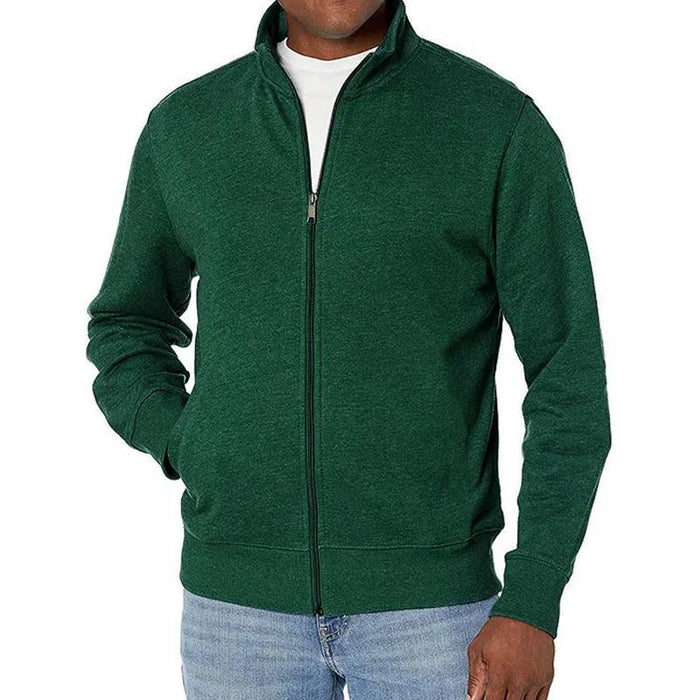 Men's sporty zip-up sweatshirt with stand-up collar