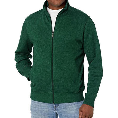 Men's sporty zip-up sweatshirt with stand-up collar