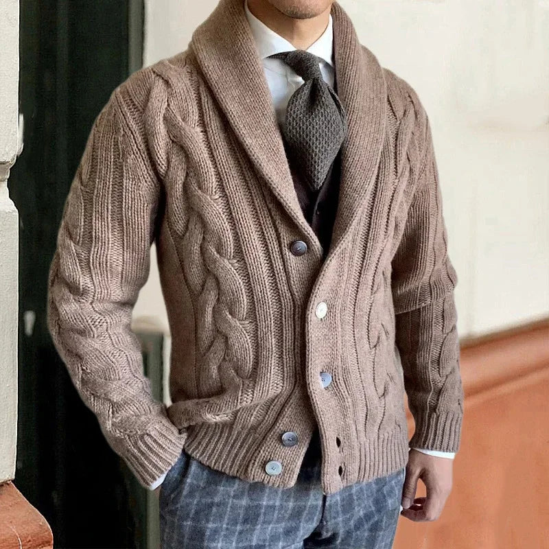 Warm men's cardigan for autumn and winter