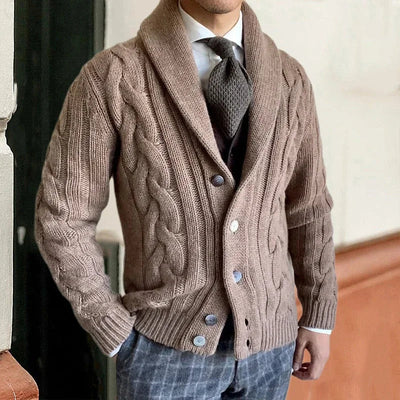 Warm men's cardigan for autumn and winter