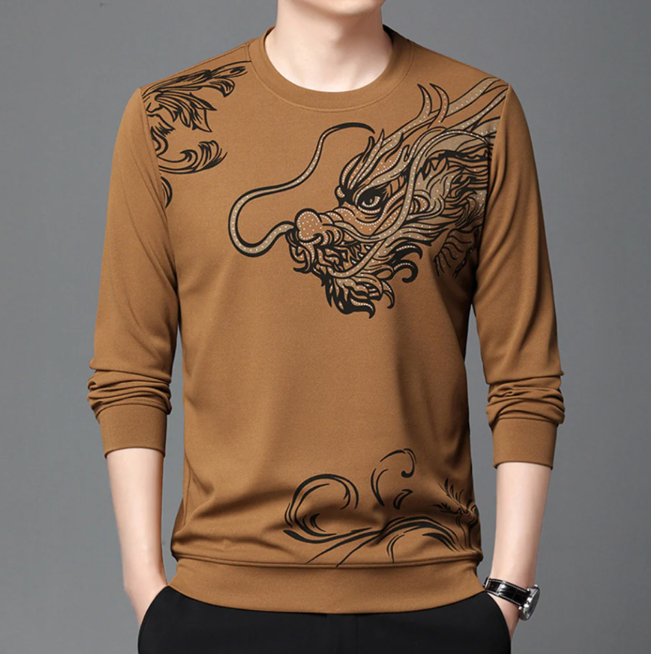 Comfortable men's sweatshirt with a round neckline