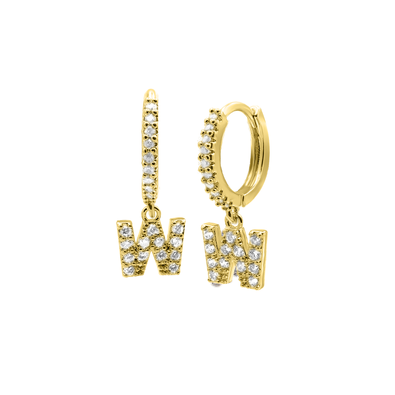 Shiny Letter earrings 18K gold-plated