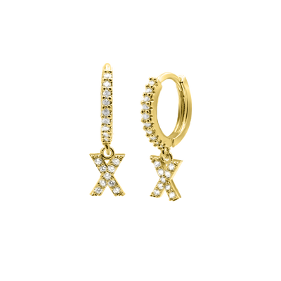 Shiny Letter earrings 18K gold-plated