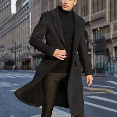 Men’s Long Wool-Blend Formal Overcoat - Victor