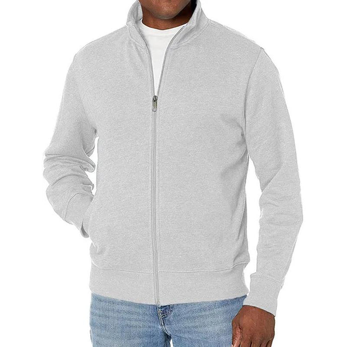 Men's sporty zip-up sweatshirt with stand-up collar