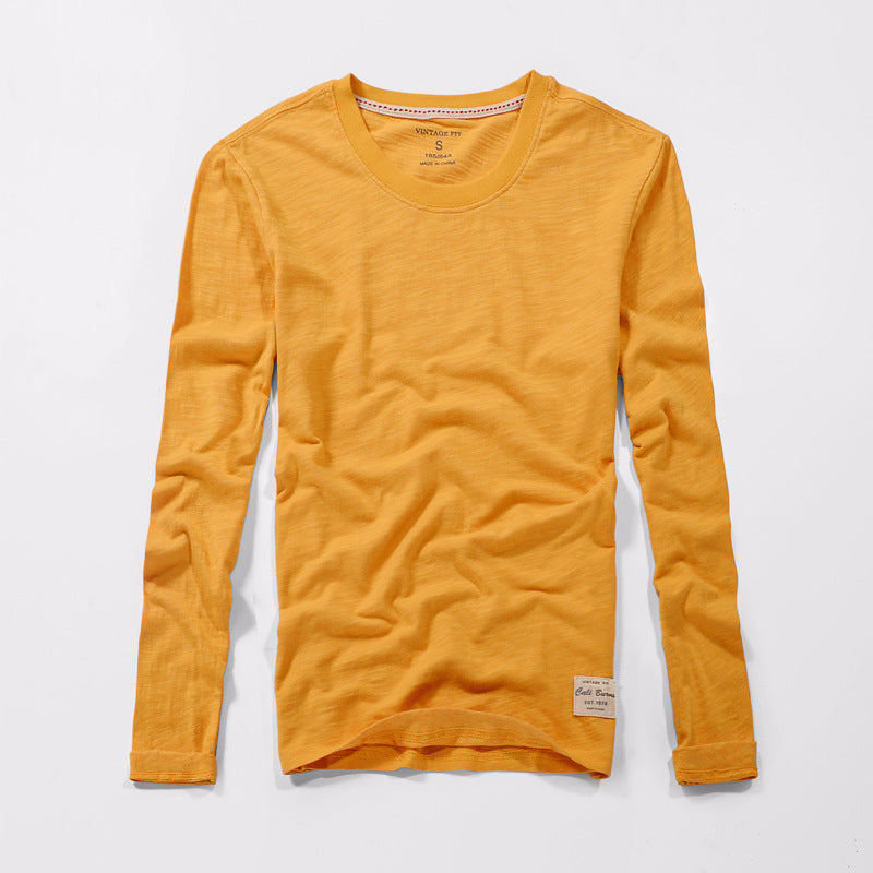 Men's Long Sleeve Cotton Crew Neck T-Shirt - Luva