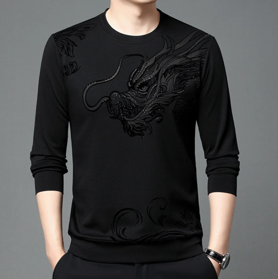 Comfortable men's sweatshirt with a round neckline