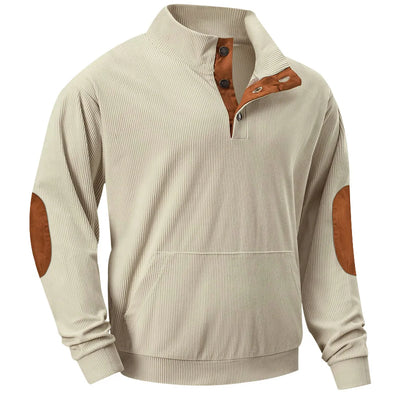 Kaym - Men's sweatshirt with stand-up collar and long sleeves with pockets