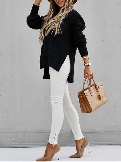 Women's Ribbed Knit Oversized Sweater - Eliane