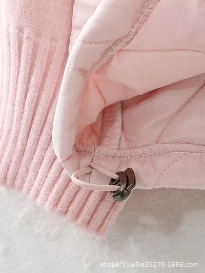 Women's Quilted Knit Hybrid Jacket with Toggle Closure - Livia