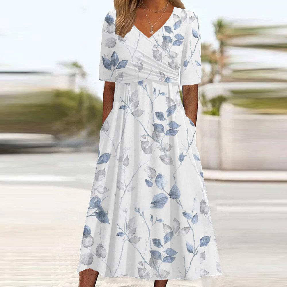 Wenja - Midi dress with trendy floral print and side pockets