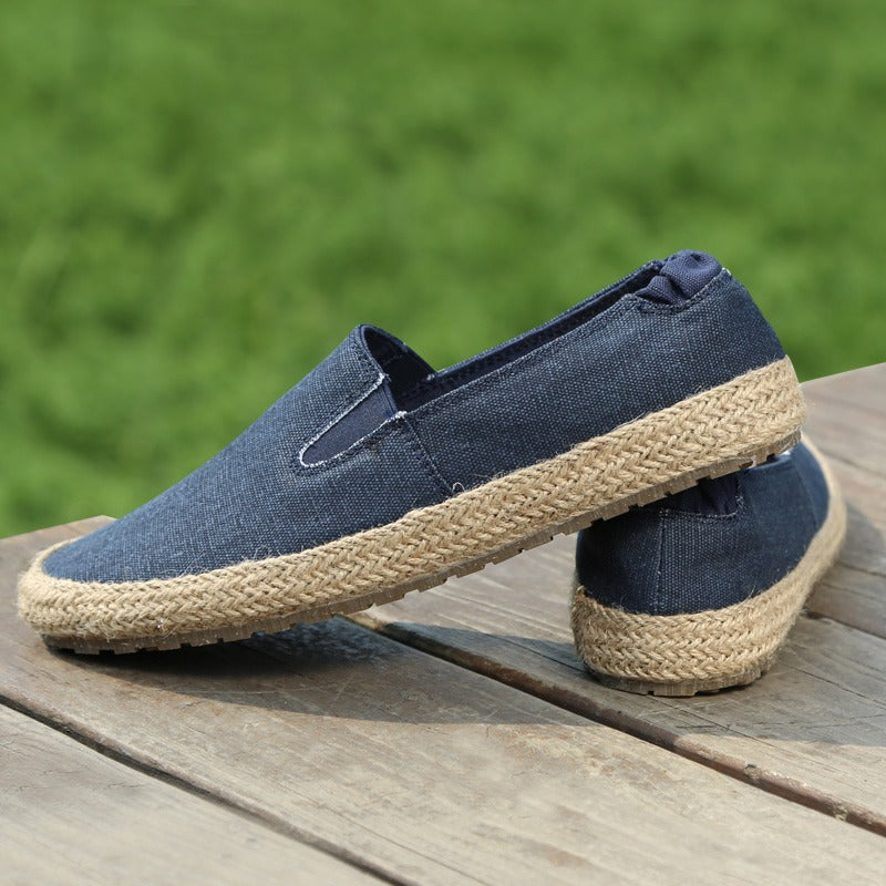 Men's breathable canvas espadrilles with natural jute sole - Olver