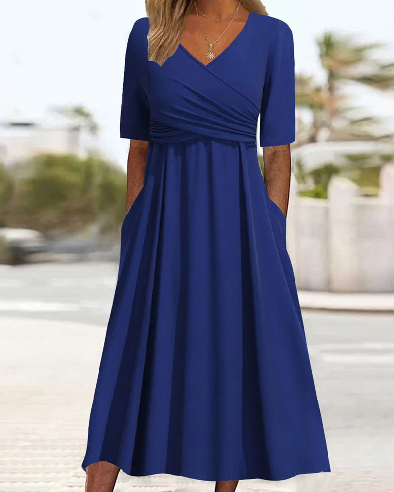 Therese - Crossover dress with short sleeves