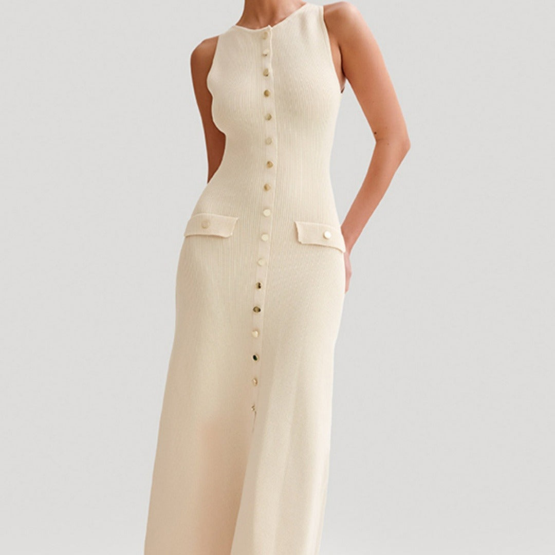 Long sleeveless women's dress - Élodie