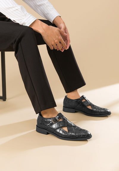 Men's formal shoes with elegant leather openwork design - Ferrano