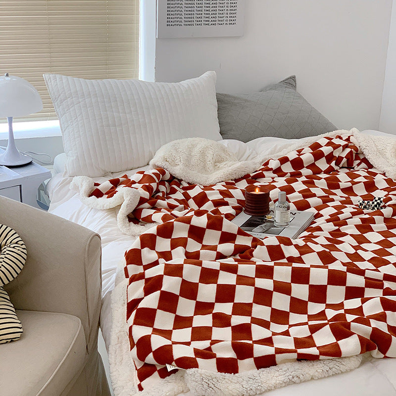 Autumn Plaid Fleece Blanket