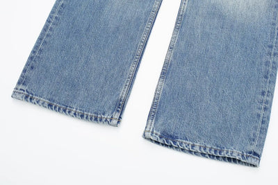 Women's High Waist Wide Leg Denim Trousers - Noelle