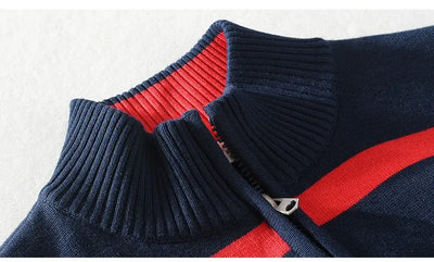 Luc - Pullover for men with turtleneck, casual with half zip