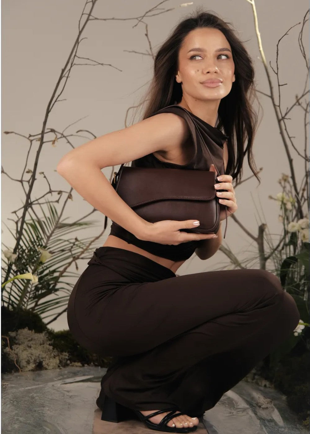 Women's minimalist baguette bag - Aria