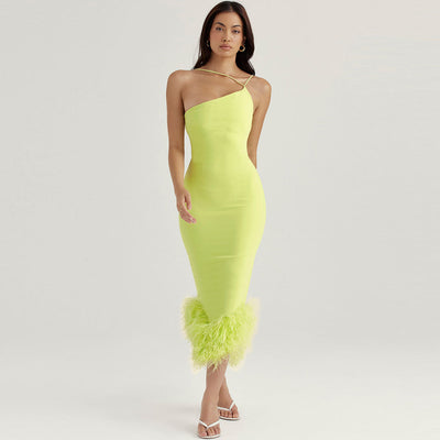 Angelina - Asymmetric Slim Backless Dress