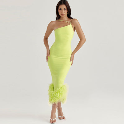 Angelina - Asymmetric Slim Backless Dress