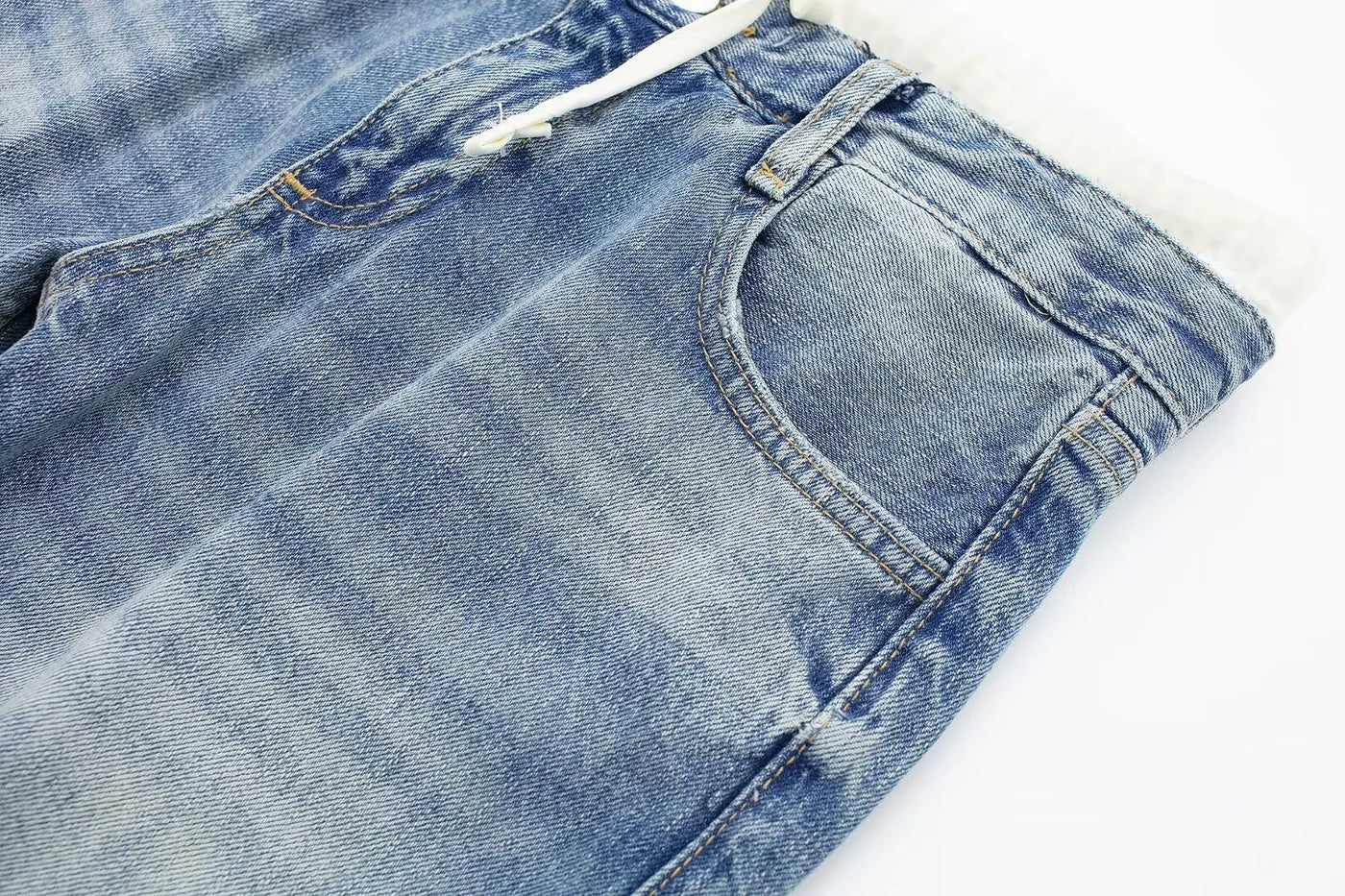 Women's High Waist Wide Leg Denim Trousers - Noelle