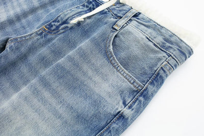 Women's High Waist Wide Leg Denim Trousers - Noelle