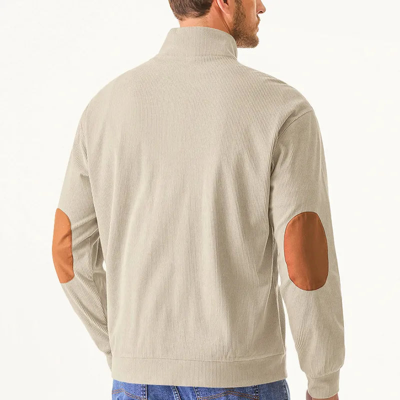 Kaym - Men's sweatshirt with stand-up collar and long sleeves with pockets