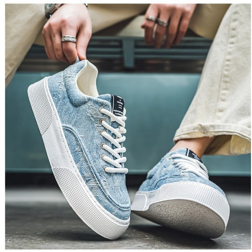 British retro style men's low top trainers camel colour - Henry