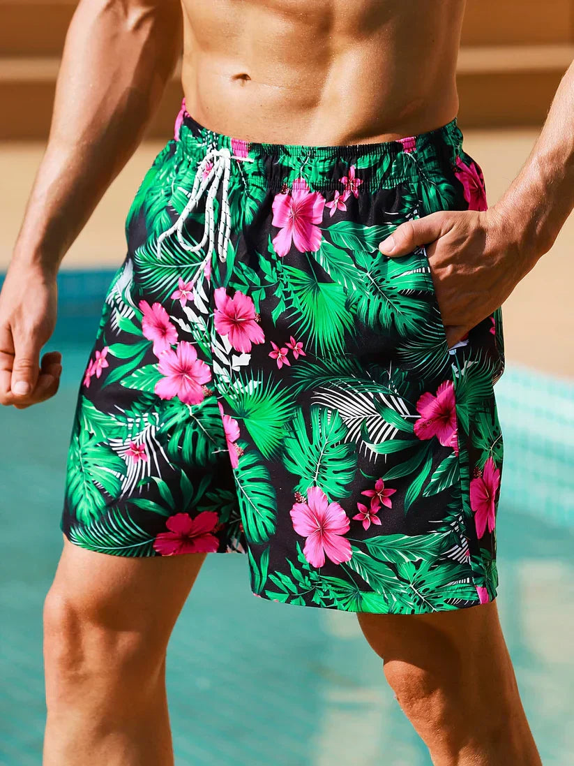 David - Tropical shorts with floral pattern
