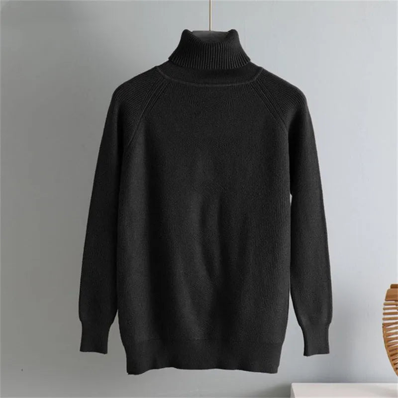 Aubrey - Single-coloured turtleneck jumper for women