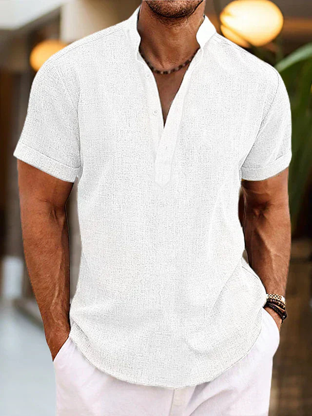 High-quality, comfortable men's polo shirt with V-neck