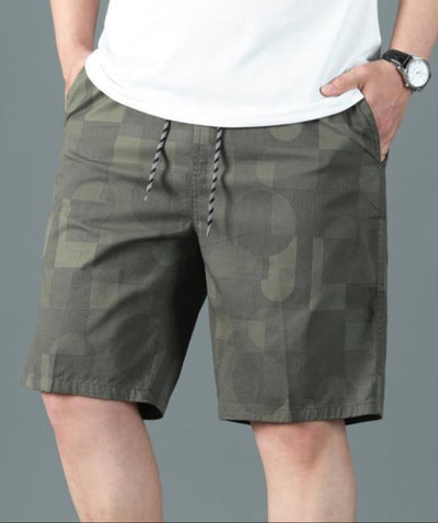 Men's geometric print cotton Bermuda shorts relaxed style - Mateo